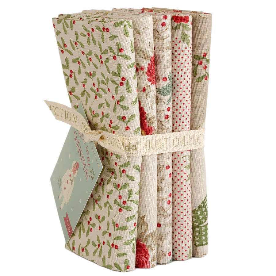 Tilda Fabric Pre Cuts Tilda Merry Little Christmas Fat Quarter Bundle 5 Piece - The Sewing Studio