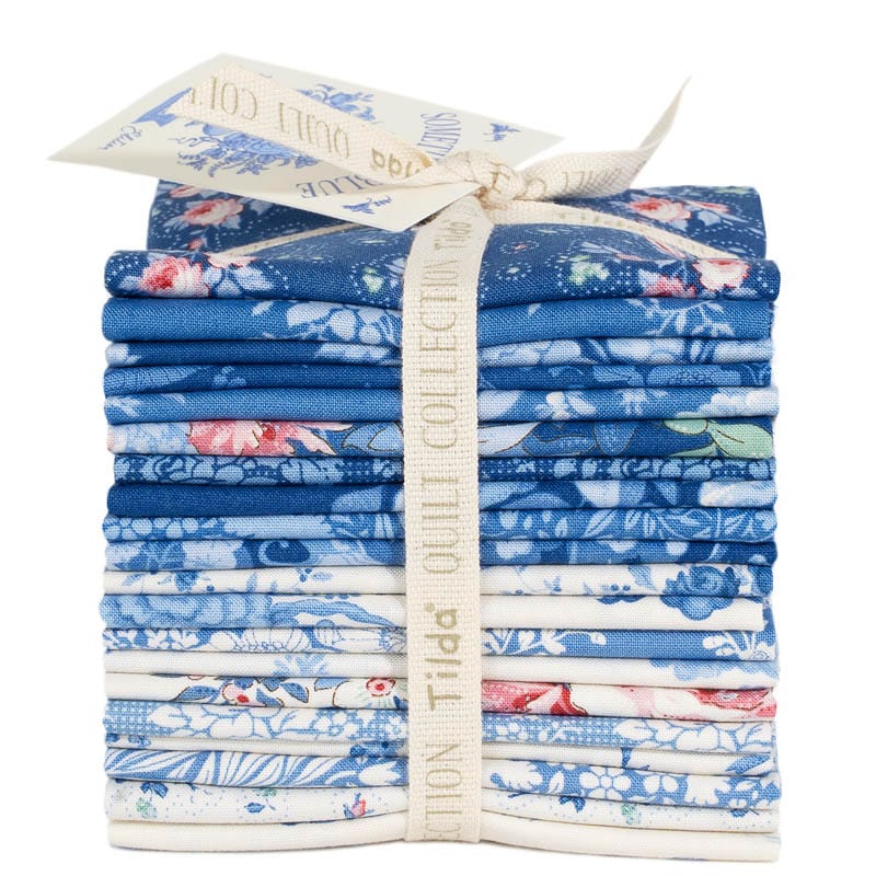 Tilda Fabric Pre Cuts Tilda Something Blue Fat Eighth Bundle 20 Piece - The Sewing Studio