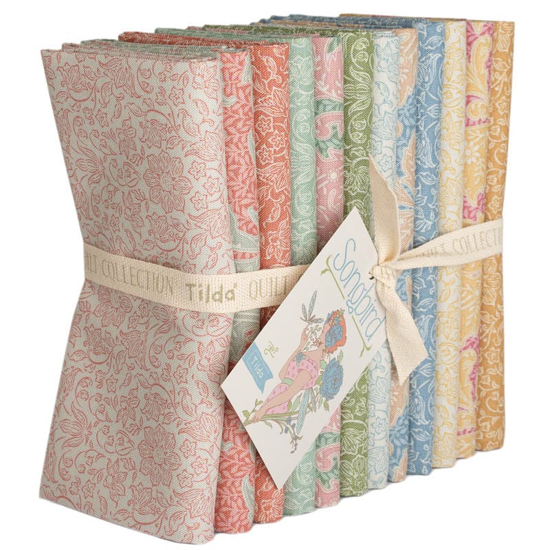 Tilda Fabric Pre Cuts Tilda Songbird Lila and Stella Blenders Fat Quarter Bundle 12 Piece - The Sewing Studio