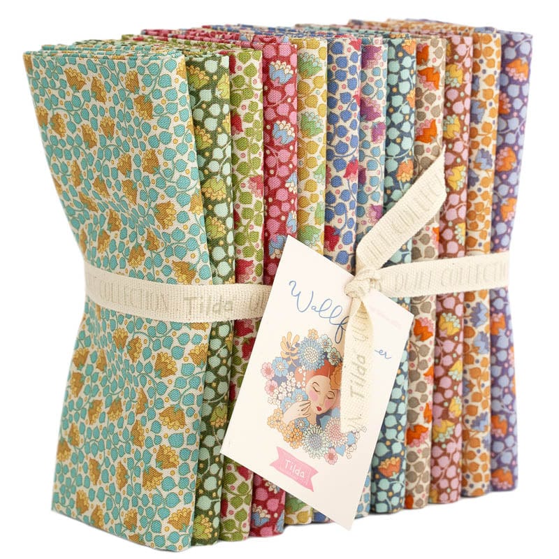 Tilda Fabric Pre Cuts Tilda Wallflower Bellflower Blender Fat Quarter Bundle 12 Piece TD300236 - The Sewing Studio