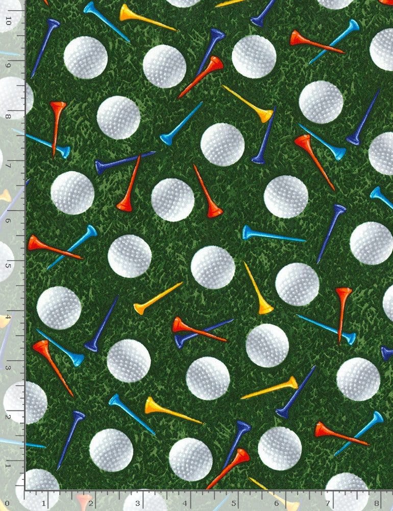 Timeless Treasures Fabric Timeless Treasures Fabric Golf Balls And Golf Tees C8030 - The Sewing Studio