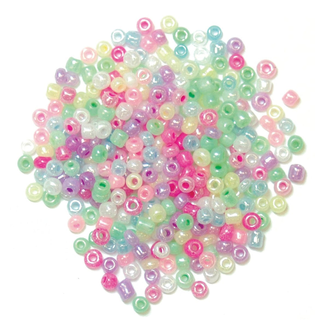 Trimits Beads Sequins Accessories Beads: Seed: Multi-coloured Pastel: 8g in a pack - The Sewing Studio