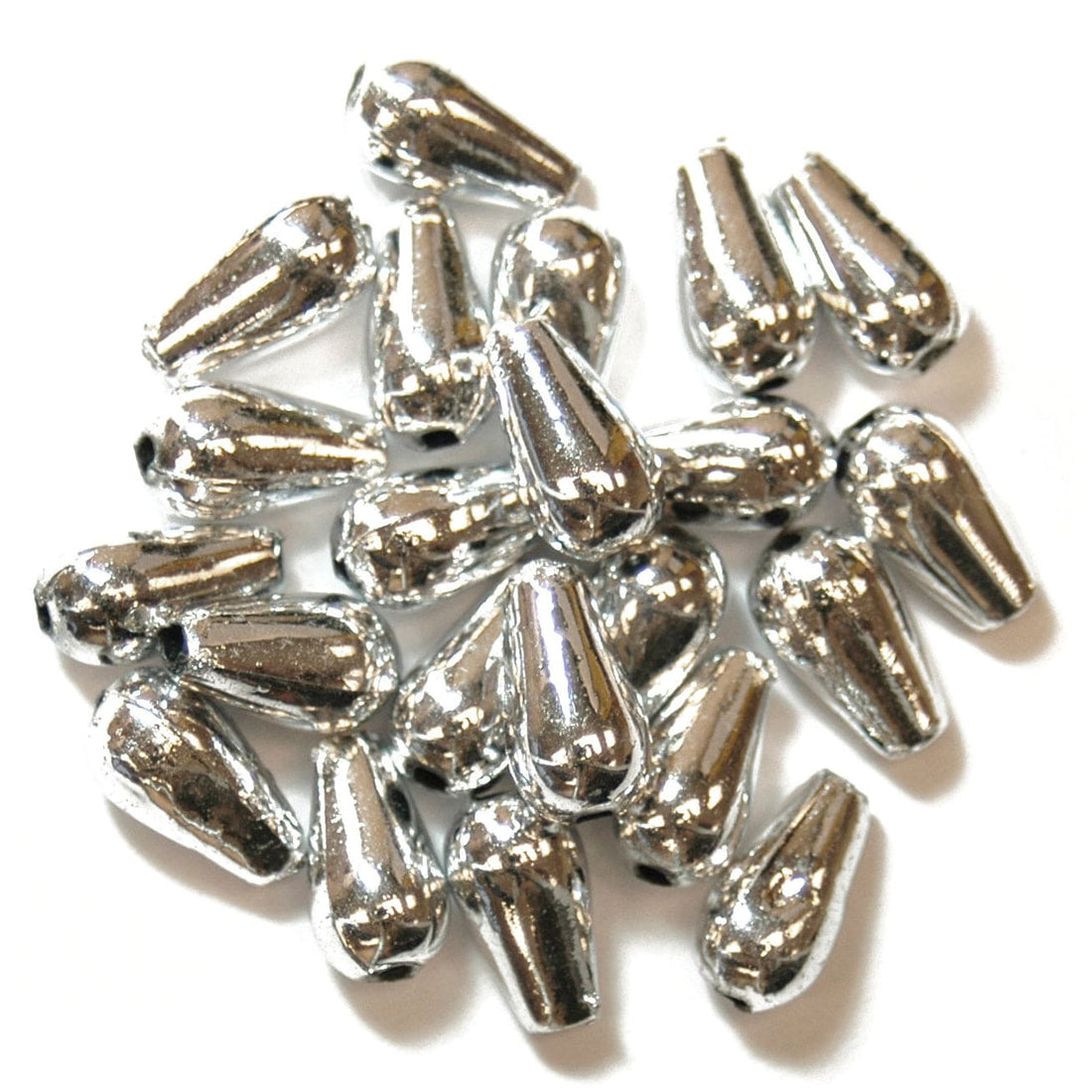 Trimits Beads Sequins Accessories Pearl Bead Drops: 6 x 9mm: Silver: 15 quantity - The Sewing Studio
