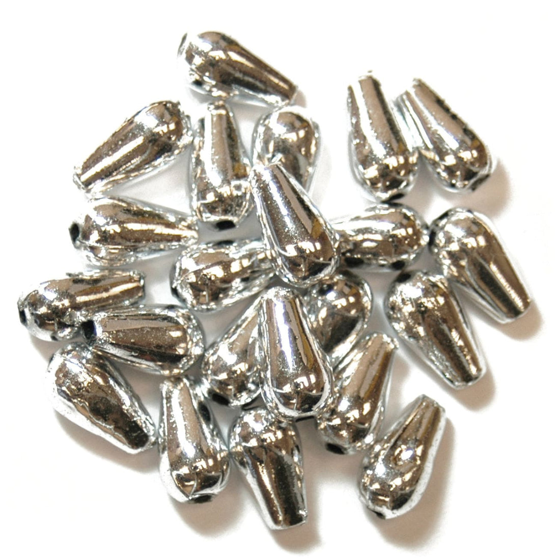 Trimits Beads Sequins Accessories Pearl Bead Drops: 6 x 9mm: Silver: 15 quantity - The Sewing Studio