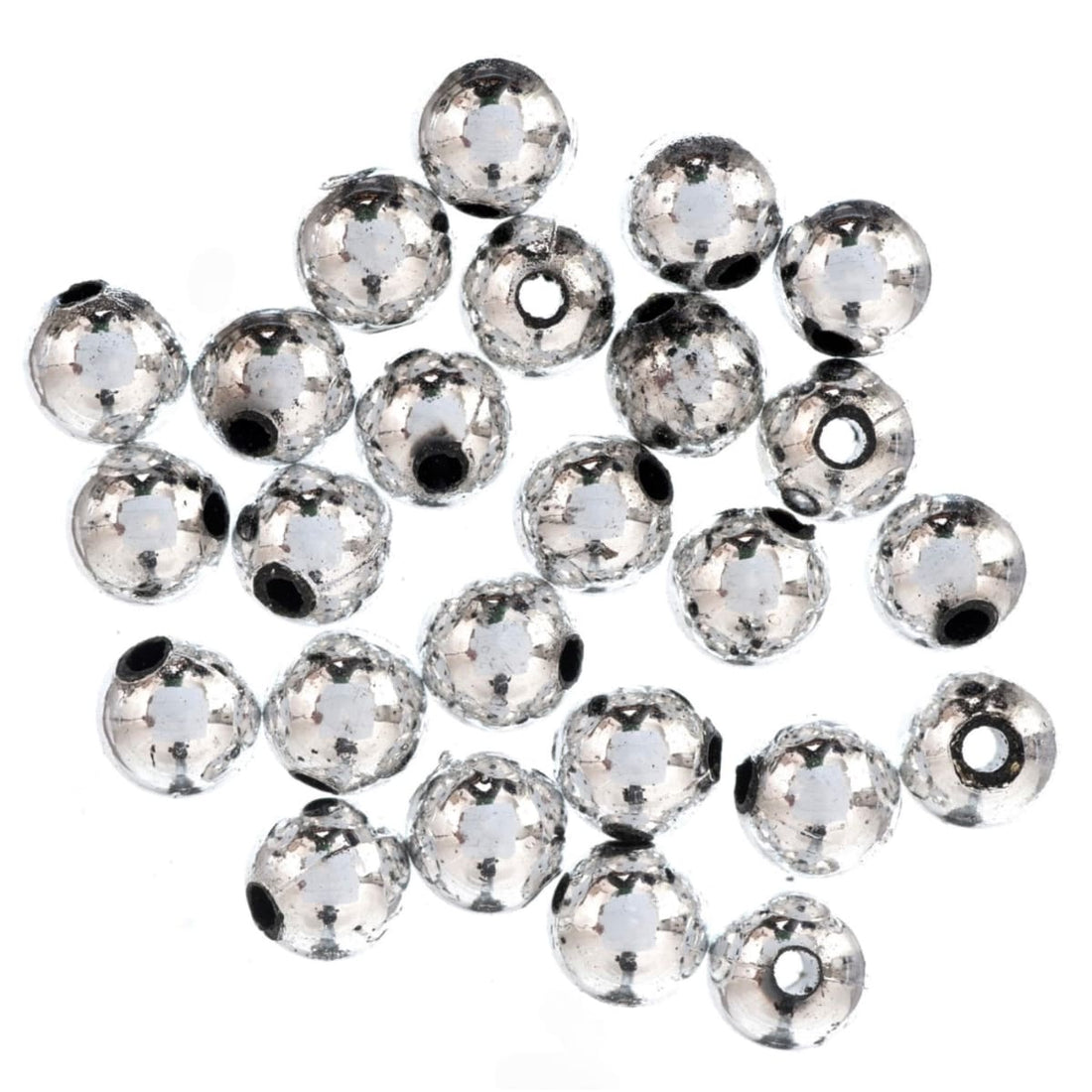 Plated Beads: 8mm: Silver: 20 quantity