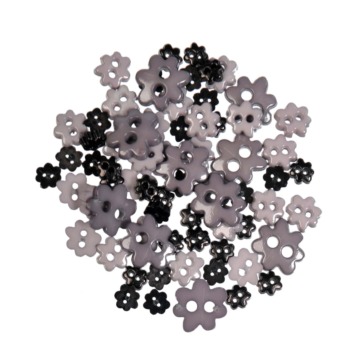 Trimits Buttons Mini Flower Craft Buttons: Black: 2.5g pack - The Sewing Studio