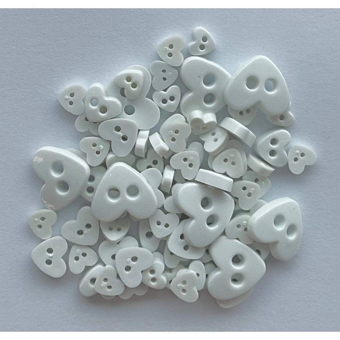 Trimits Buttons Mini Hearts Craft Buttons White: 2.5g pack - The Sewing Studio