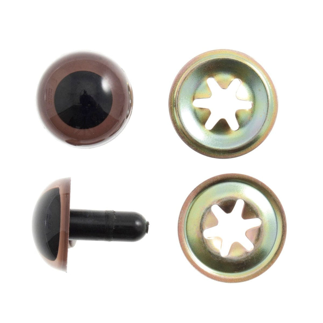 Trimits Craft Accessories Toy Eyes: Teddy: 15mm: Brown: Pack of 4 - The Sewing Studio