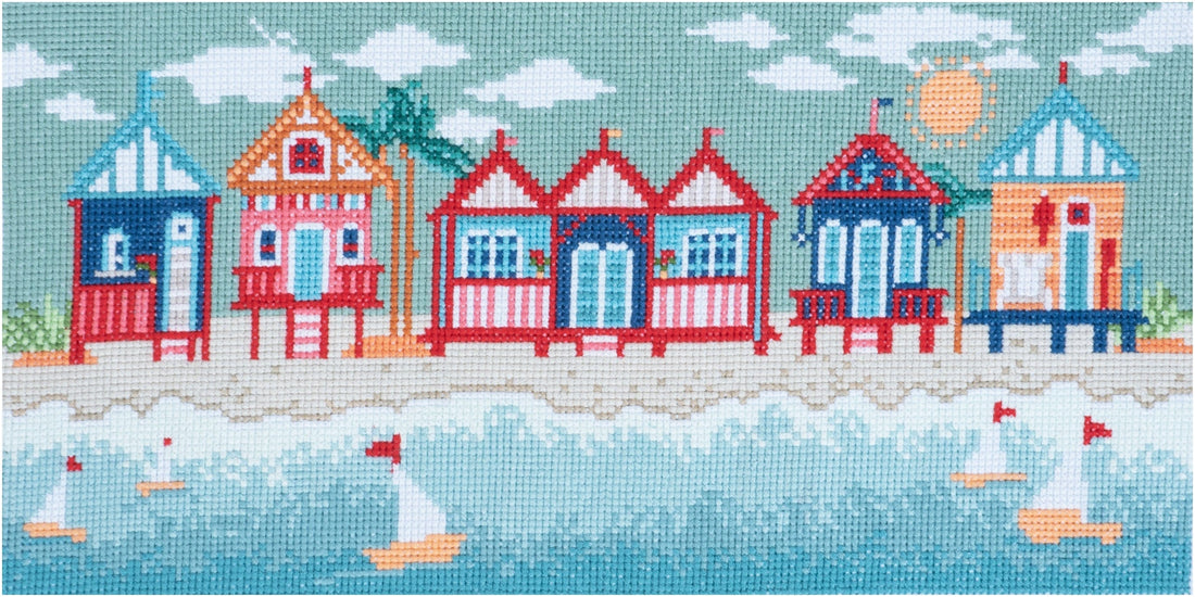 Trimits Cross Stitch Kits Cross Stitch Kit Beach Huts - The Sewing Studio