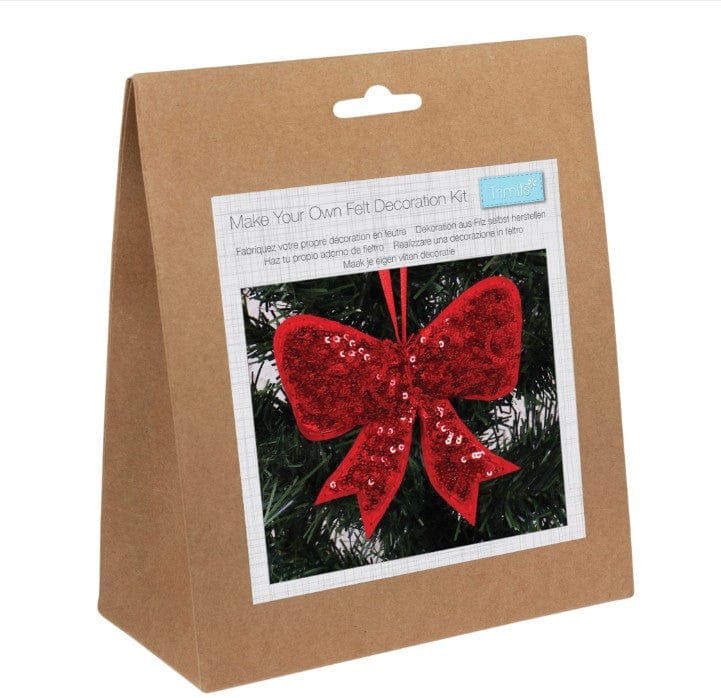 Trimits Felting Kits Felt Decoration Kit Christmas Sequin Bow - The Sewing Studio