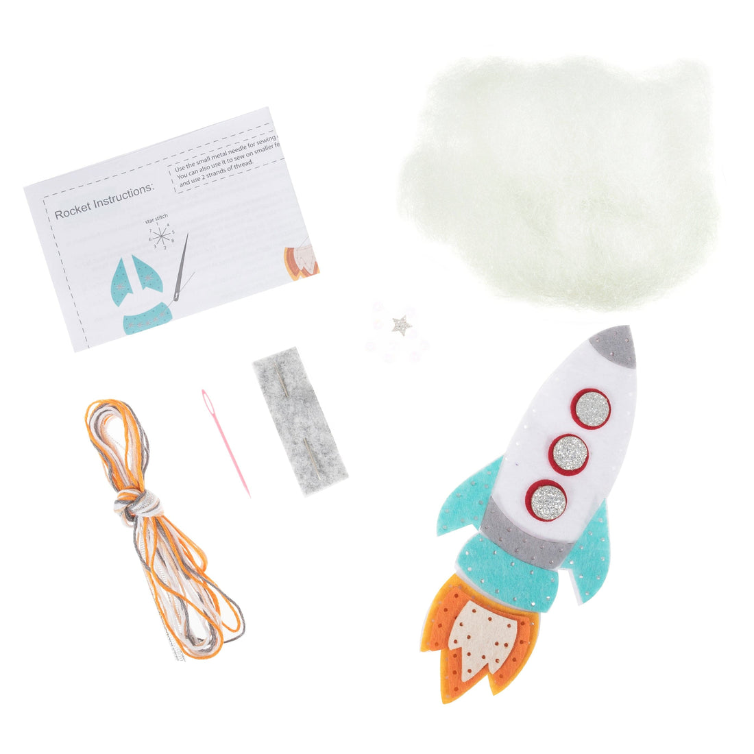 Trimits Felting Kits Felt Decoration Kit Rocket - The Sewing Studio