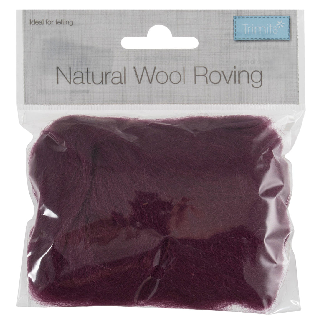 Trimits Felting Wool Natural Wool Roving, Mauve, 10g Packet - The Sewing Studio