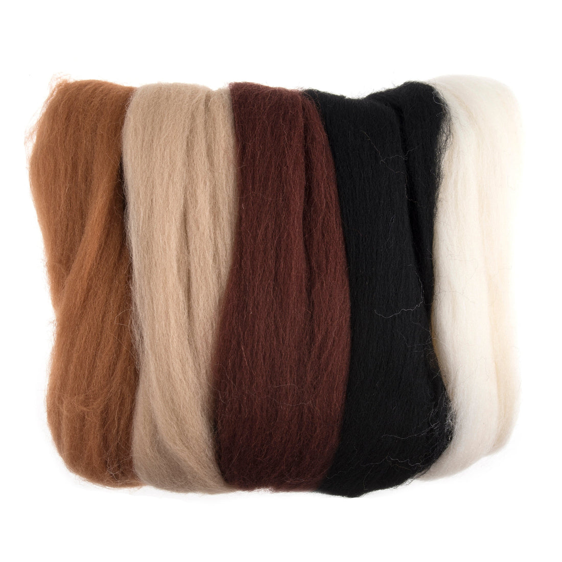 Trimits Felting Wool Natural Wool Roving, Standard Browns, 50g Packet - The Sewing Studio