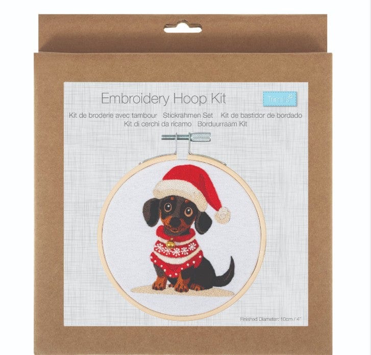 Trimits Sewing Kits Embroidery Hoop Kit Mini Daschund  - The Sewing Studio