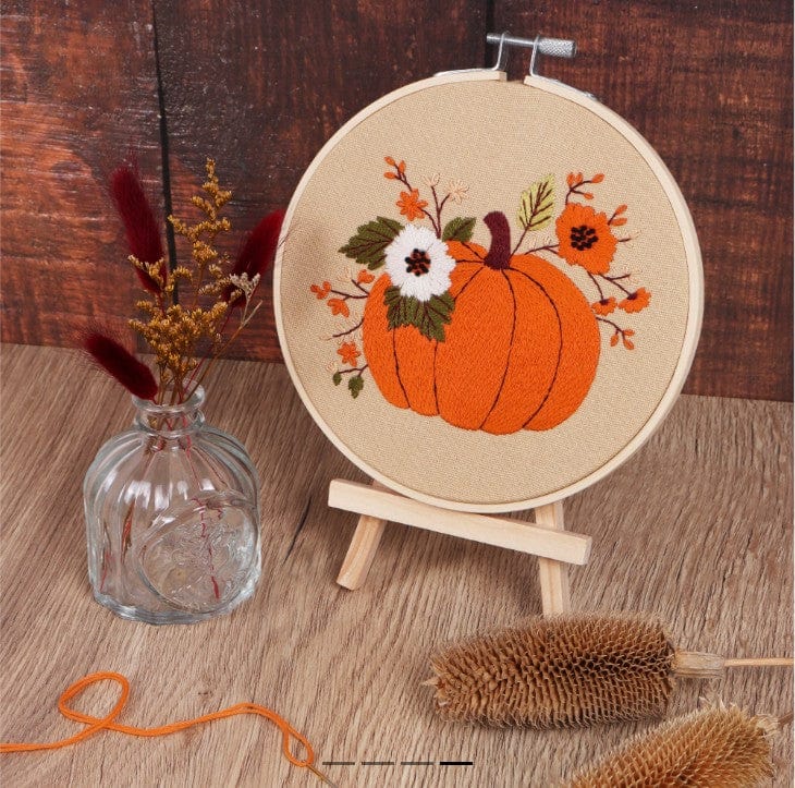 Trimits Sewing Kits Embroidery Hoop Kit Pumpkin - The Sewing Studio