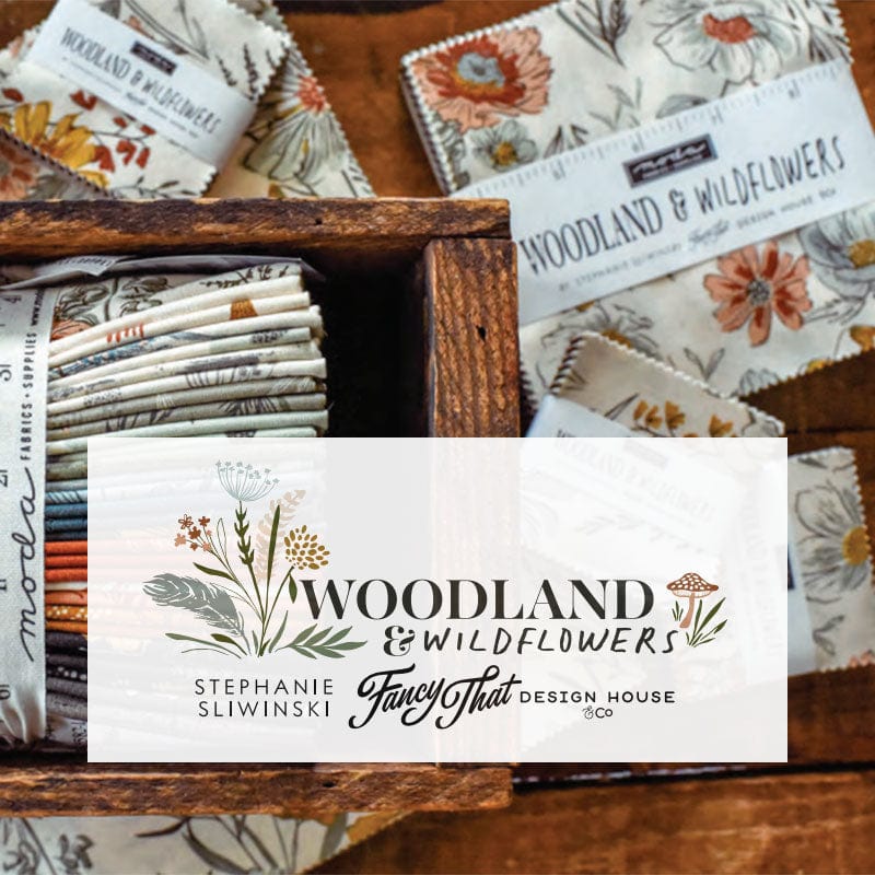 Moda Woodland Wildflowers Royal Rounds Charcoal 45587-19 Lifestyle Image