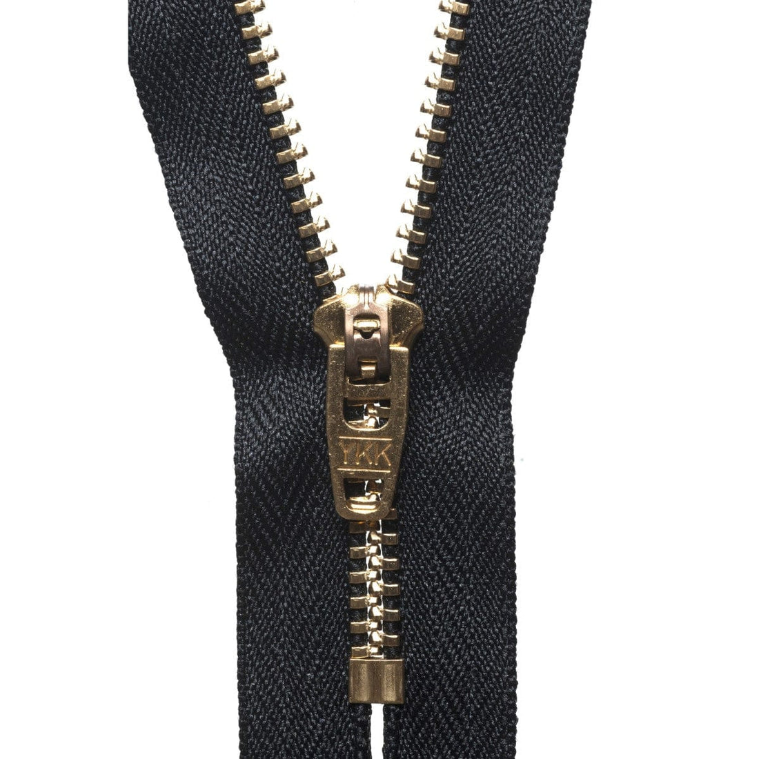 YKK Zips YKK Brass Jeans Zip 10cm / 3.93 inch: Black (Colour 580) - The Sewing Studio