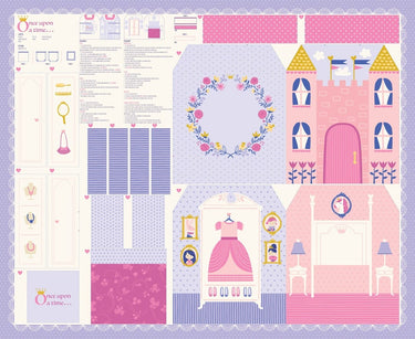 Moda Once Upon A Time Cut & Sew Princess Playbook. Fabric Panel 90cm x 110cm