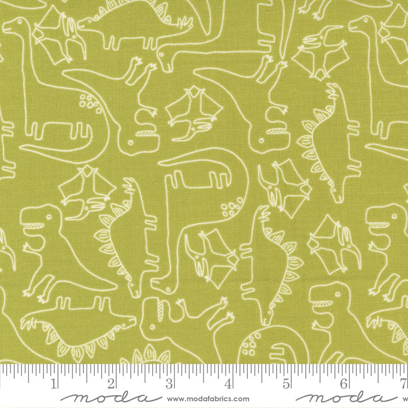 Moda Fabric Stomp Stomp Roar Dino Sketch Palm 20821 17 Ruler