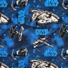 Star Wars Ships Blue Quilting Fabric Whole Bolt 10 Metres