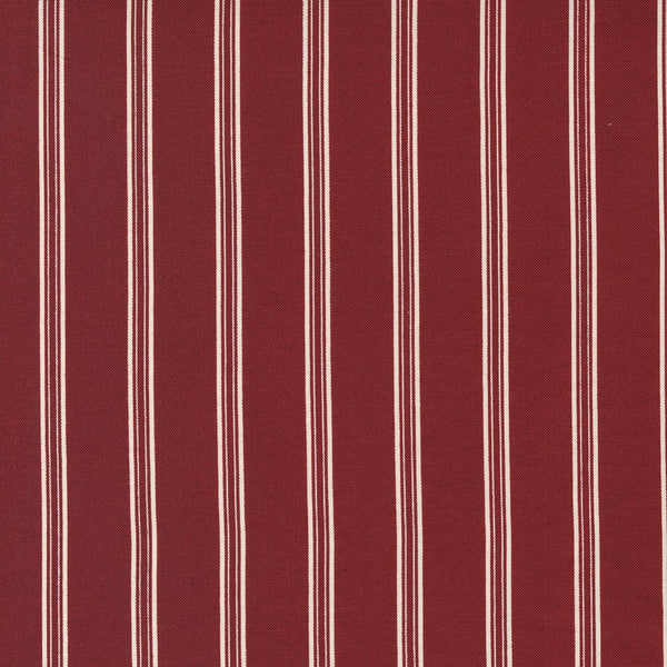 Moda Red And White Gatherings Fabric Double Stripe Burgundy 49194 15