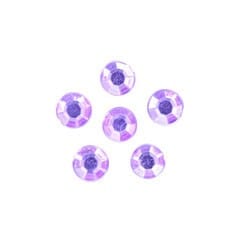 Acrylic Stones: Glue-On: Round: 4mm: Lilac: Pack of 100