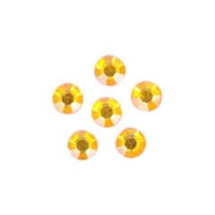 Acrylic Stones: Glue-On: Round: 4mm: Gold: Pack of 100