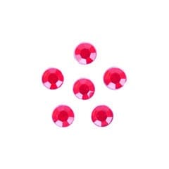 Acrylic Stones: Glue-On: Round: 4mm: Red: Pack of 100