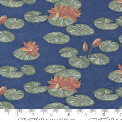 Moda Fabric Watermarks Lily Pads Indigo 6910 14 Ruler