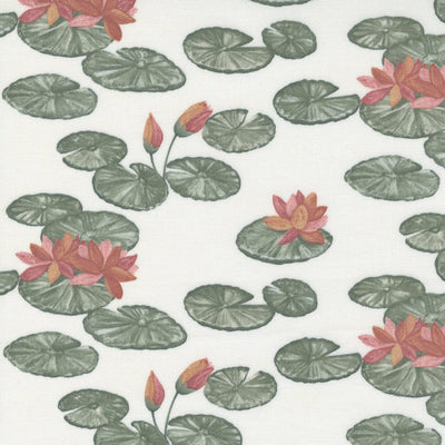Moda Fabric Watermarks Lily Pads Lily 6910 11