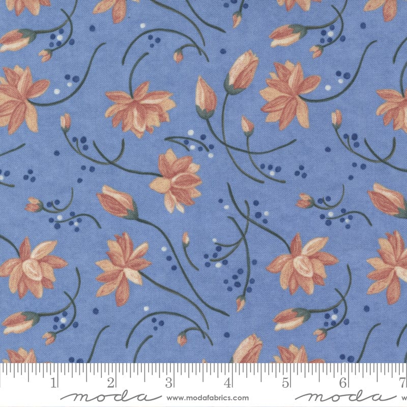 Moda Fabric Watermarks Lillies Sky 6911 13 Ruler