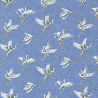Moda Fabric Watermarks Egrets Sky 6912 13
