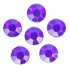 Acrylic Stones: Glue-On: Round: Large-7mm: Purple
