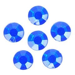 Acrylic Stones: Glue-On: Round: Large-7mm: Royal Blue