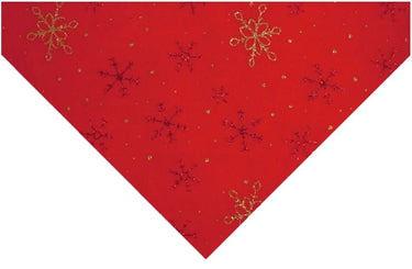 Glitter Snowflake Felt Red With Red And Gold 23cm x 30cm