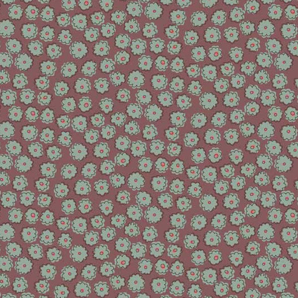 Anni Downs Market Garden Fabric Carnation Toss Raisin 2901-58