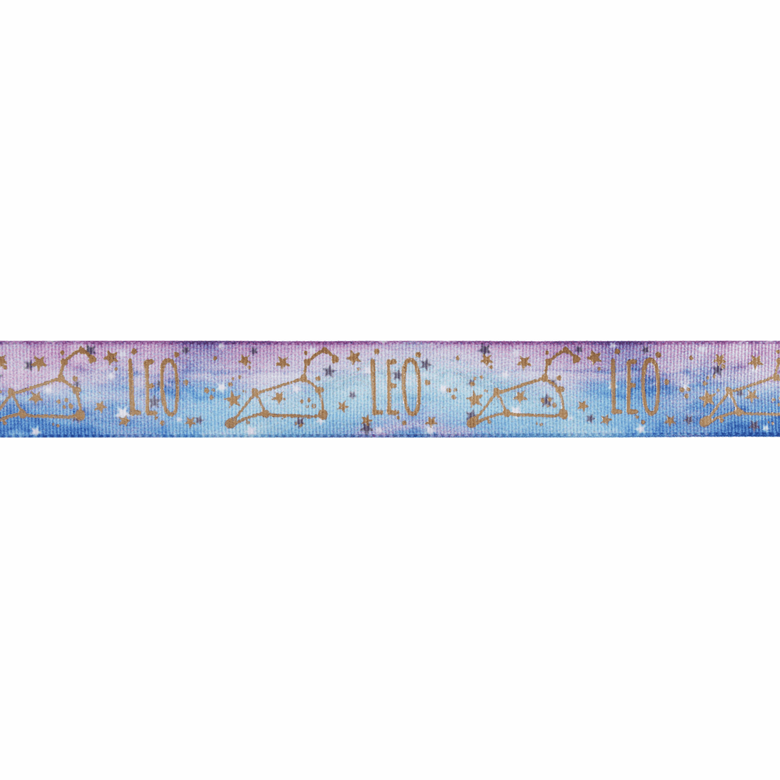 Berisfords Ribbon Zodiac Star Sign Ribbon: Leo: 15mm wide. Price per metre. - The Sewing Studio