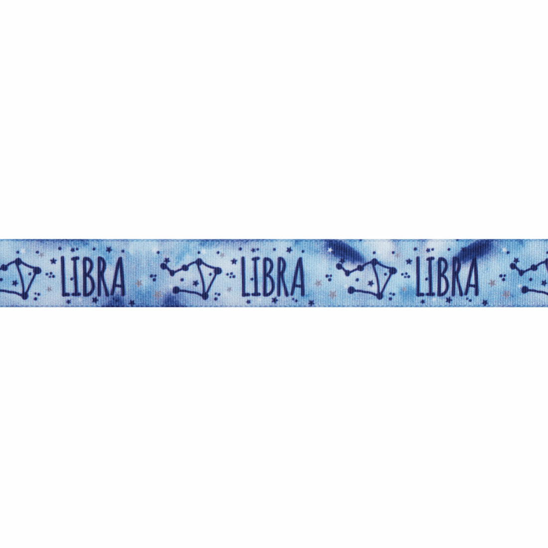 Berisfords Ribbon Zodiac Star Sign Ribbon: Libra: 15mm wide. Price per metre. - The Sewing Studio
