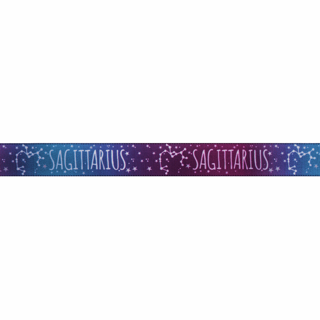 Berisfords Ribbon Zodiac Star Sign Ribbon: Sagittarius: 15mm wide. Price per metre. - The Sewing Studio