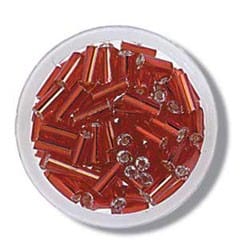 Bugle Beads: Red: Pack of 8g