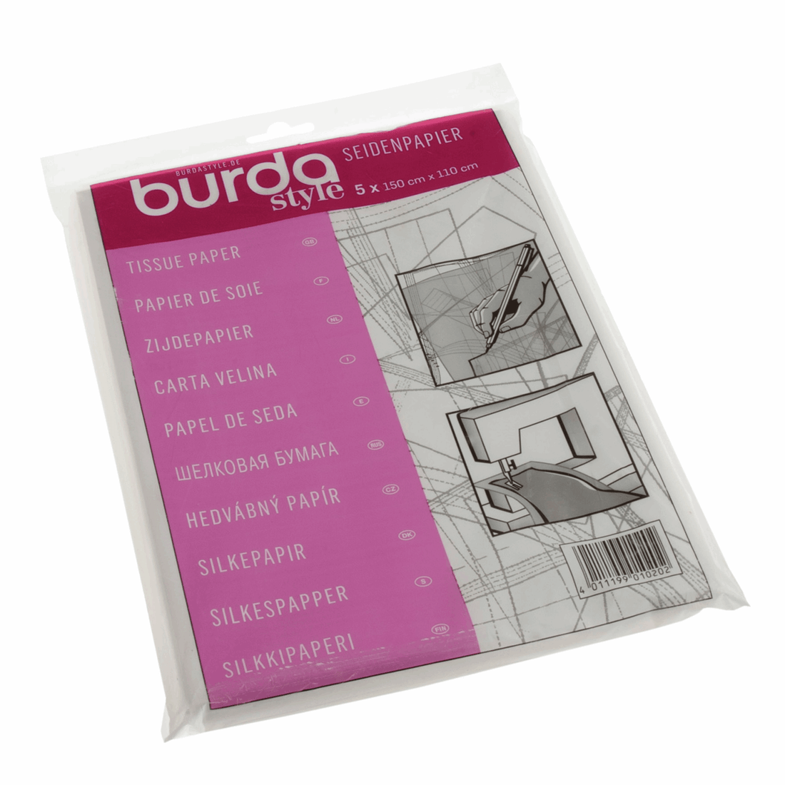 Burda Dressmaking Supplies Burda Style Dressmaking Tissue Paper: 110 x 150cm (5 sheets) - The Sewing Studio