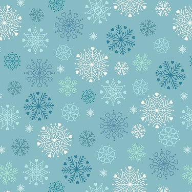 Lewis and Irene Hygge Glow in The Dark Snowflakes Icy Blue C72.2