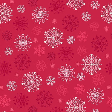 Lewis and Irene Hygge Glow in The Dark  Snowflakes Red C72.3
