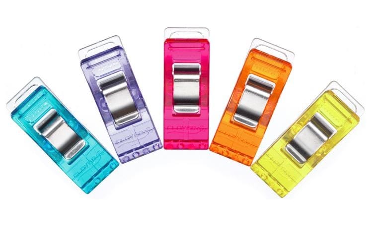 Clover Quilting Accessories Clover Wonder Clips Assorted Colours 10 Pieces - The Sewing Studio