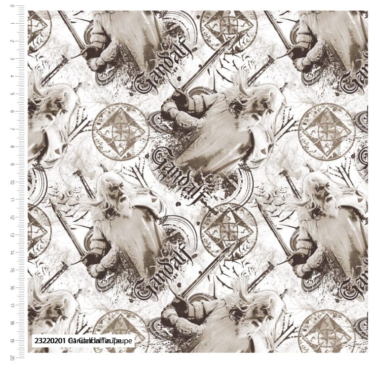 Craft Cotton Co Fabric Lord of the Rings Fabric Gandalf Taupe - The Sewing Studio
