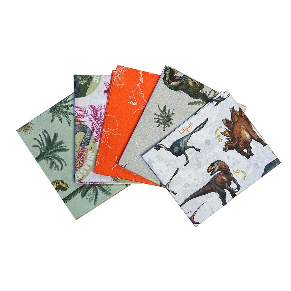 Craft Cotton Co Fabric Pre Cuts Age of Dinosaurs Fat Quarter Pack - The Sewing Studio