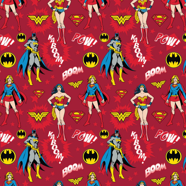 DC Comics Girl Power Red Fabric