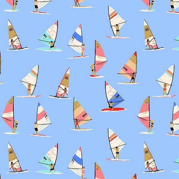Dear Stella Fabric Dear Stella Fabric Windsurfers Blue Stella-2017 - The Sewing Studio