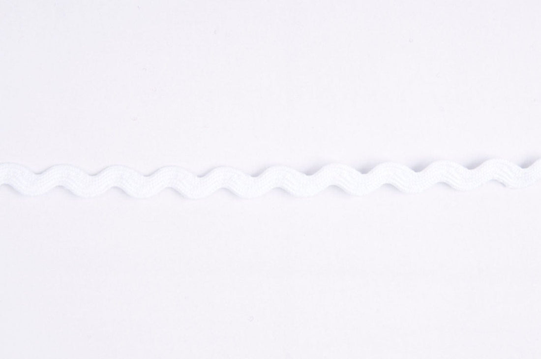 Essential Trimmings Ric Rac Polyester Ric Rac Trim: 8mm: White - The Sewing Studio