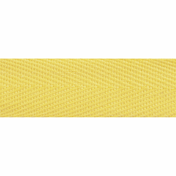 Herringbone Cotton Tape Yellow 20mm Wide Price Per Metre